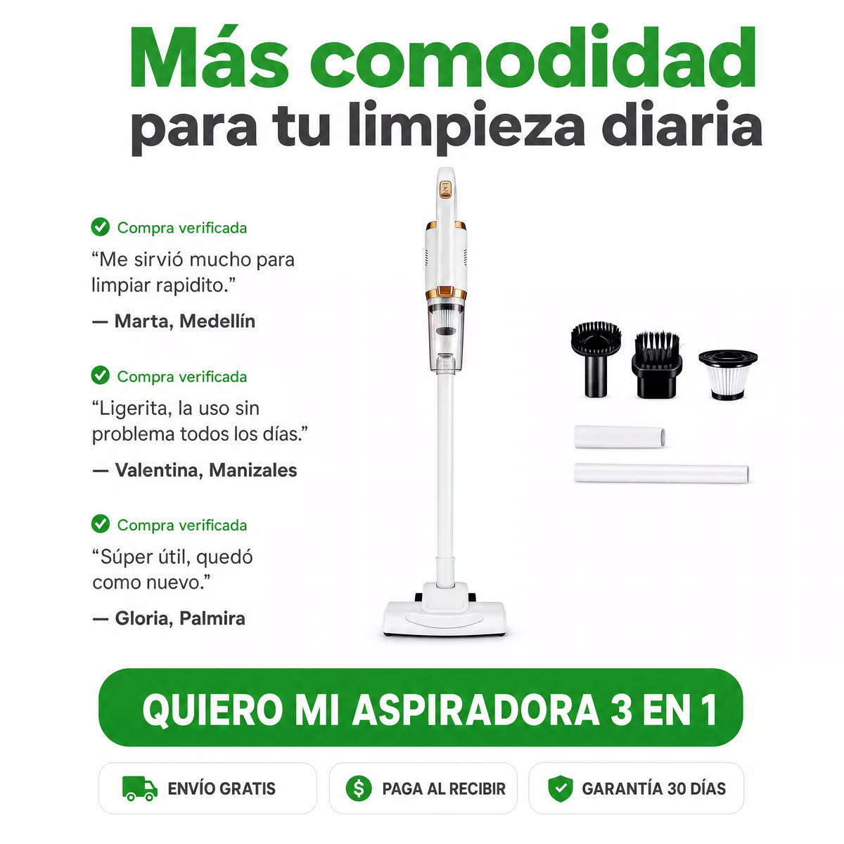 Aspiradora 3 en 1 para Cada Rincón de tu Hogar
